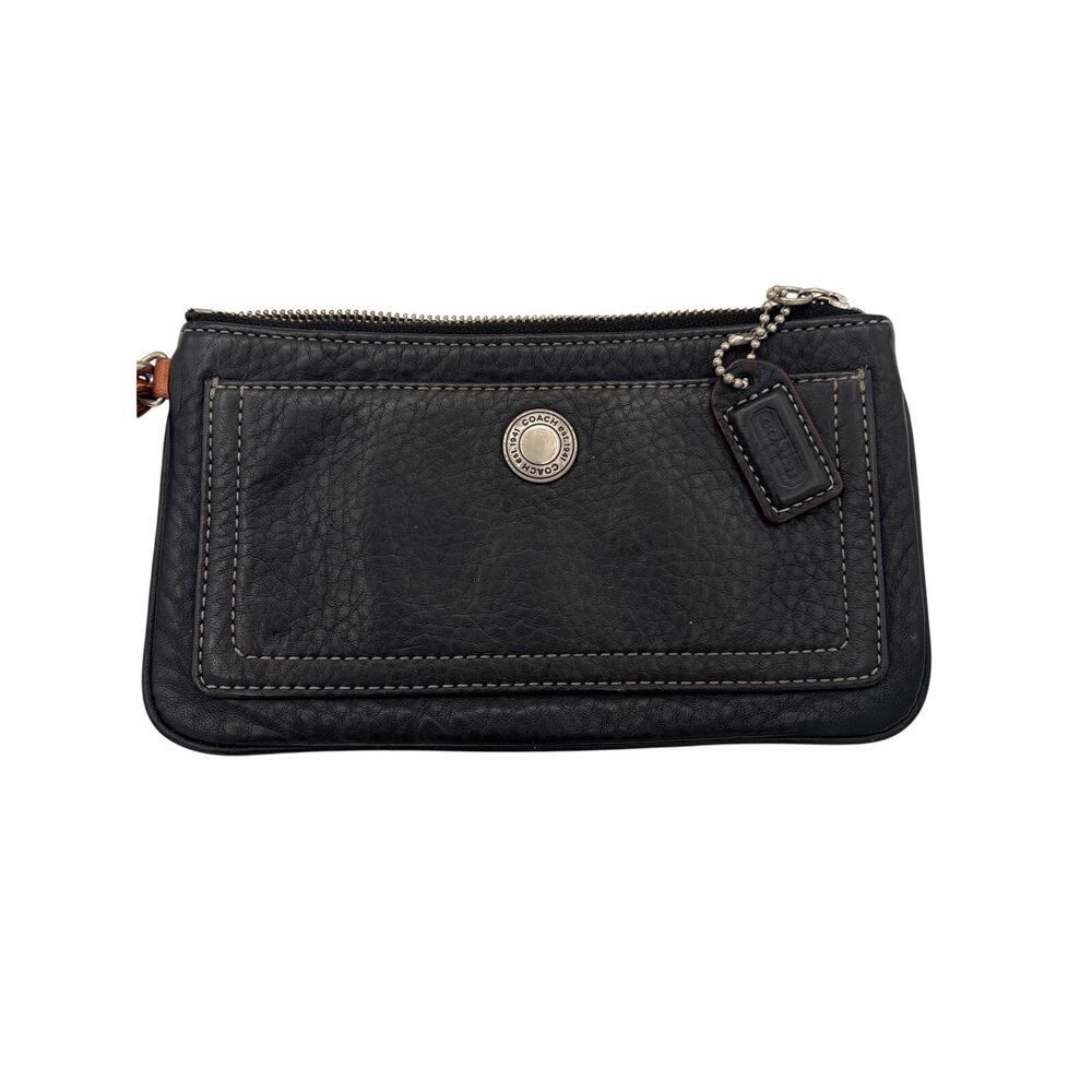 Women’s Coach Black Leather Wallet w/ Brown Removable Strap - Picture 2 of 4
